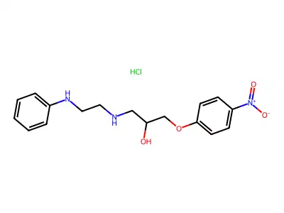 2-Propanol, 1-((2-anilinoethyl)amino)-3-(p-nitrophenoxy)-, monohydrochloride structure