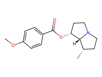 (7-methyl-2,3,5,6,7,8-hexahydro-1H-pyrrolizin-1-yl) 4-methoxybenzoate structure