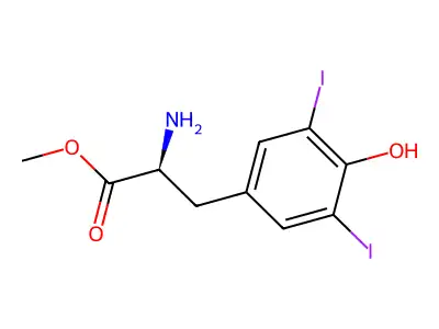 Methyl 2-amino-3-(4-hydroxy-3,5-diiodophenyl)propanoate structure