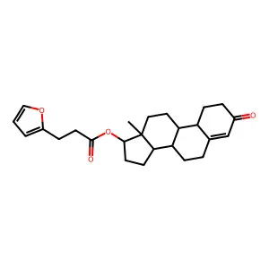 17beta-Hydroxyestr-4-en-3-one 17-[3-(2-furyl)propionate] structure