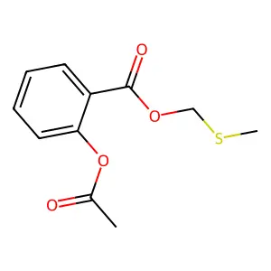 Benzoic acid, 2-(acetyloxy)-, (methylthio)methyl ester structure