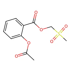 Benzoic acid, 2-(acetyloxy)-, (methylsulfonyl)methyl ester structure
