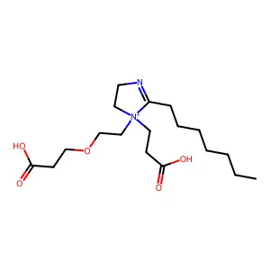 1-[2-(2-Carboxyethoxy)ethyl]-1-(2-carboxyethyl)-2-heptyl-4,5-dihydro-1H-imidazolium structure