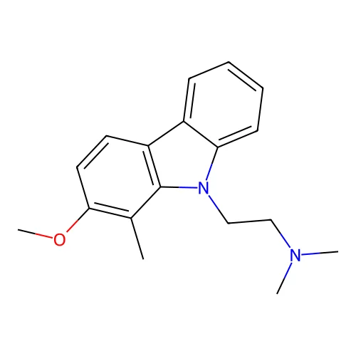 2-(2-methoxy-1-methylcarbazol-9-yl)-N,N-dimethylethanamine structure