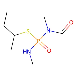 Phosphorodiamidothioic acid, N,N'-dimethyl-N-formyl-, S-(1-methylpropyl) ester structure