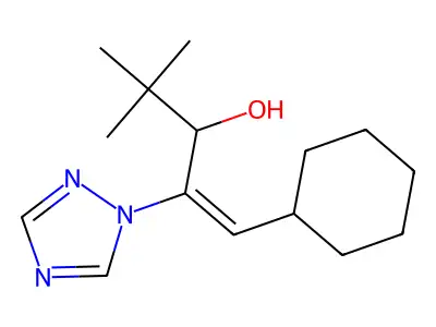 1-Cyclohexyl-4,4-dimethyl-2-(1,2,4-triazol-1-yl)-pent-1-en-3-ol structure