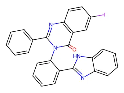 4(3H)-Quinazolinone, 3-(o-(2-benzimidazolyl)phenyl)-6-iodo-2-phenyl- structure