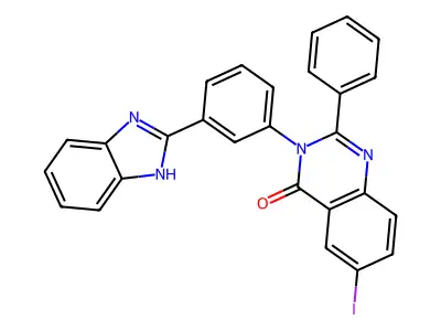 4(3H)-Quinazolinone, 3-(3-(1H-benzimidazol-2-yl)phenyl)-6-iodo-2-phenyl- structure