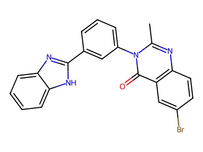 4(3H)-Quinazolinone, 3-(3-(1H-benzimidazol-2-yl)phenyl)-6-bromo-2-methyl- structure