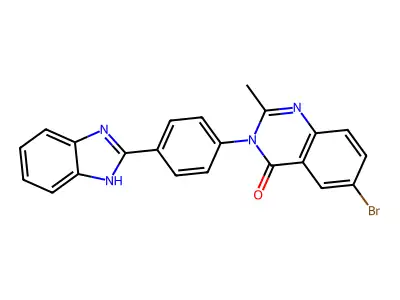 4(3H)-Quinazolinone, 3-(4-(1H-benzimidazol-2-yl)phenyl)-6-bromo-2-methyl- structure