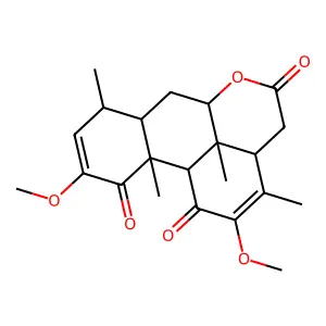 2,12-Dimethoxypicrasa-2,12-diene-1,11,16-trione structure