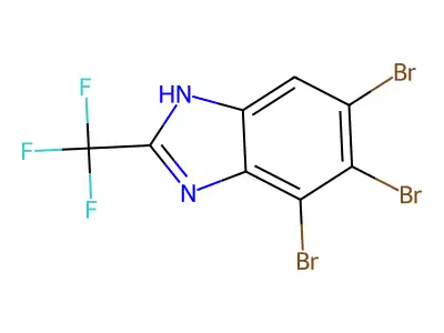 Benzimidazole, 4,5,6-tribromo-2-(trifluoromethyl)- structure