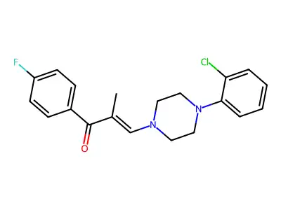 3-[4-(2-Chlorophenyl)piperazin-1-yl]-1-(4-fluorophenyl)-2-methylprop-2-en-1-one structure