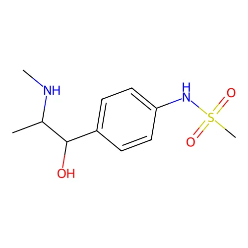 N-[4-[1-hydroxy-2-(methylamino)propyl]phenyl]methanesulfonamide structure