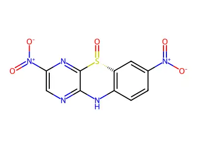 3,7-dinitro-10H-pyrazino[2,3-b][1,4]benzothiazine 5-oxide structure
