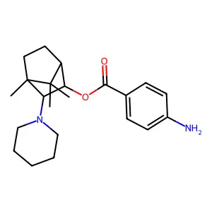 Bornan-3-endo-ol, 2-exo-piperidino-, p-aminobenzoate (ester) structure