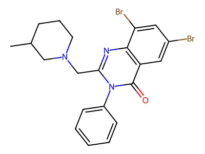 4(3H)-Quinazolinone, 6,8-dibromo-2-((3-methyl-1-piperidinyl)methyl)-3-phenyl- structure