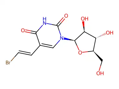 1-|_-D-Arabinofuranosyl-5-[(1E)-2-bromoethenyl]-2,4(1H,3H)-pyrimidinedione structure