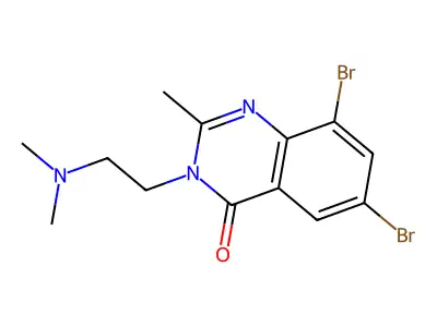 4(3H)-Quinazolinone, 6,8-dibromo-3-(2-(dimethylamino)ethyl)-2-methyl- structure