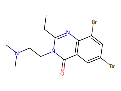 4(3H)-Quinazolinone, 6,8-dibromo-3-(2-(dimethylamino)ethyl)-2-ethyl- structure