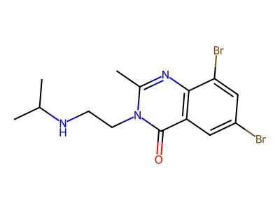 4(3H)-Quinazolinone, 6,8-dibromo-2-methyl-3-(2-((1-methylethyl)amino)ethyl)- structure