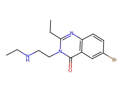 4(3H)-Quinazolinone, 6-bromo-2-ethyl-3-(2-(ethylamino)ethyl)- structure