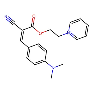 1-[2-({2-Cyano-3-[4-(dimethylamino)phenyl]prop-2-enoyl}oxy)ethyl]pyridin-1-ium structure