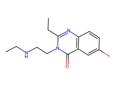 4(3H)-Quinazolinone, 2-ethyl-3-(2-(ethylamino)ethyl)-6-iodo- structure