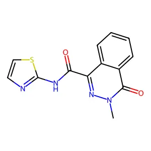 3-methyl-4-oxo-N-(thiazol-2-yl)-3,4-dihydrophthalazine-1-carboxamide structure