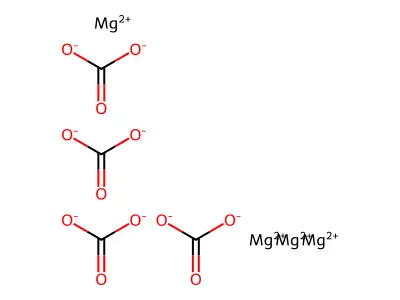 Magnesium carbonate hydroxide (Mg5(CO3)4(OH)2) structure