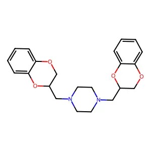 1,4-Bis((2,3-dihydro-1,4-benzodioxin-2-yl)methyl)piperazine structure