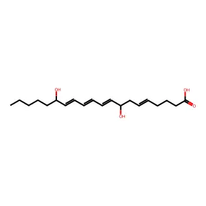 8,15-Dihydroxy-5,9,11,13-eicosatetraenoic acid structure