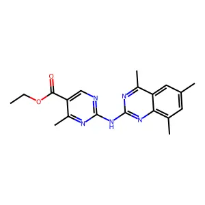 Ethyl 4-methyl-2-[(4,6,8-trimethylquinazolin-2-yl)amino]pyrimidine-5-carboxylate structure