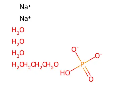 Disodium;phosphoric acid;heptahydrate structure