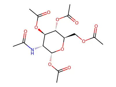 alpha-D-Glucopyranose, 2-(acetylamino)-2-deoxy-, 1,3,4,6-tetraacetate structure