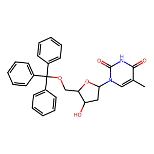 Thymidine, 5'-O-(triphenylmethyl)- structure