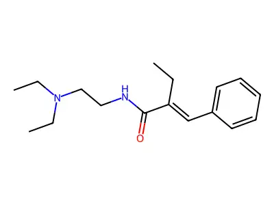 2-benzylidene-N-[2-(diethylamino)ethyl]butanamide structure