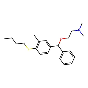 Ethylamine, 2-((4-(butylthio)-3-methyl-alpha-phenylbenzyl)oxy)-N,N-dimethyl- structure