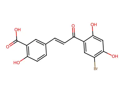 5-[3-(5-Bromo-2,4-dihydroxyphenyl)-3-oxoprop-1-enyl]-2-hydroxybenzoic acid structure