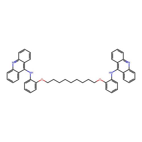 N-[2-[9-[2-(acridin-9-ylamino)phenoxy]nonoxy]phenyl]acridin-9-amine structure