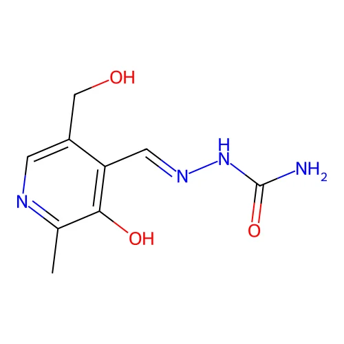 [[3-Hydroxy-5-(hydroxymethyl)-2-methyl-4-pyridinyl]methylideneamino]urea structure