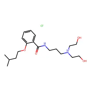 Benzamide, N-(3-(bis(2-hydroxyethyl)amino)propyl)-o-isopentoxy-, hydrochloride structure