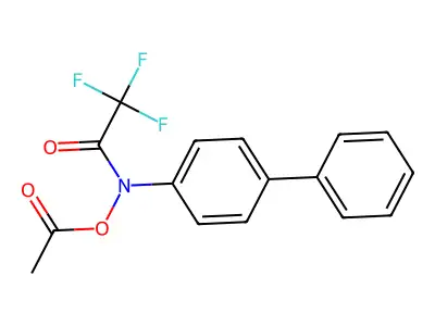 N-Trifluoroacetyl-N-acetoxy-4-aminobiphenyl structure