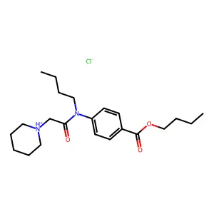 Benzoic acid, p-(N-butyl-2-(piperidino)acetamido)-, butyl ester, hydrochloride structure