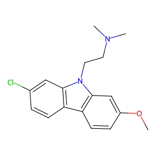 2-(2-chloro-7-methoxycarbazol-9-yl)-N,N-dimethylethanamine structure