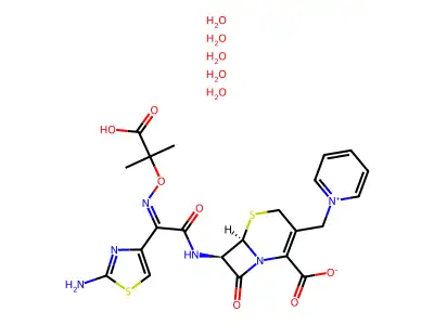 Ceftazidime pentahydrate structure