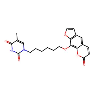 1-(Psoralen-8-oxyhexyl)thymine structure