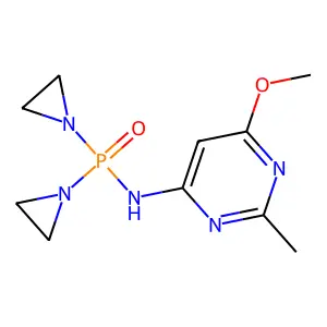Phosphinic amide, P,P-bis(1-aziridinyl)-N-(6-methoxy-2-methyl-4-pyrimidinyl)- structure