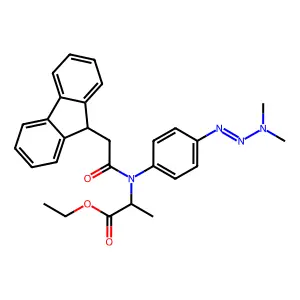 L-N-(p-(3,3-Dimethyltriazeno)phenyl)-N-(9-fluorenylacetyl)alanine ethyl ester structure