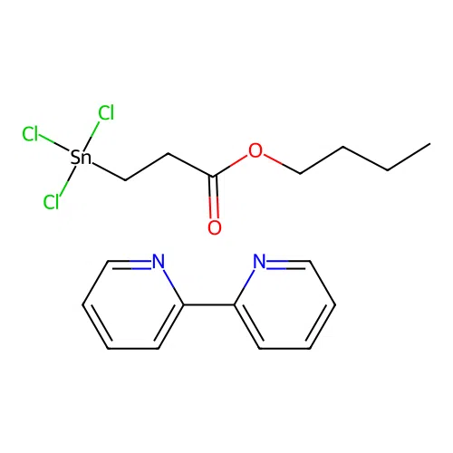Butyl 3-trichlorostannylpropanoate;2-pyridin-2-ylpyridine structure